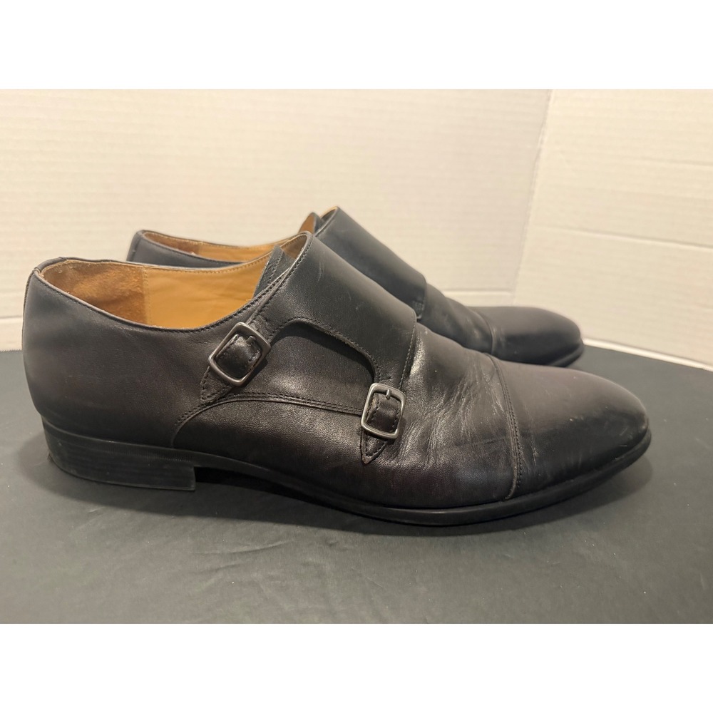 Warfield & Grand Carson Black Leather Double Monk Strap Dress Shoes 11.5